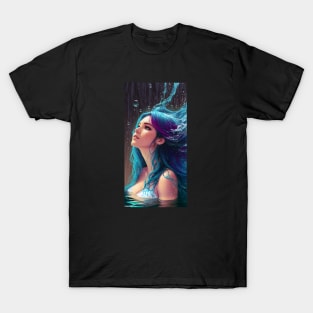 Beautiful Portrait of Mermaid Girl Realistic Concept Art T-Shirt